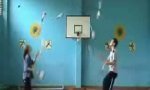 Funny Video : Unicycle juggling