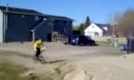 Funny Video : Slip on two wheels