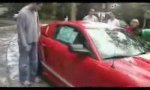 Movie : Son squeezes daddys new Mustang