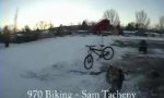 Funny Video : BMX Trick: snow back front flip