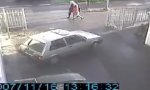 Blonde into parking space in time lapse