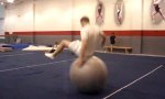Funny Video : Gymball Backflip Tennis