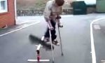 Funny Video : Crutch Skater