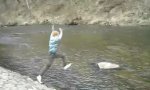 Funny Video : River Stone Jumper