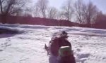 Funny Video : Snowmobile Double Fail